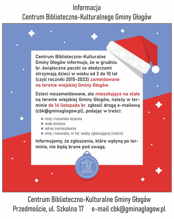 Miniaturka artykułu Informacja dotycząca paczek świątecznych w Gminie Głogów