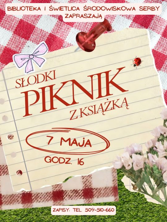 Miniaturka artykułu Słodki piknik z książką przy bibliotece (7.05)