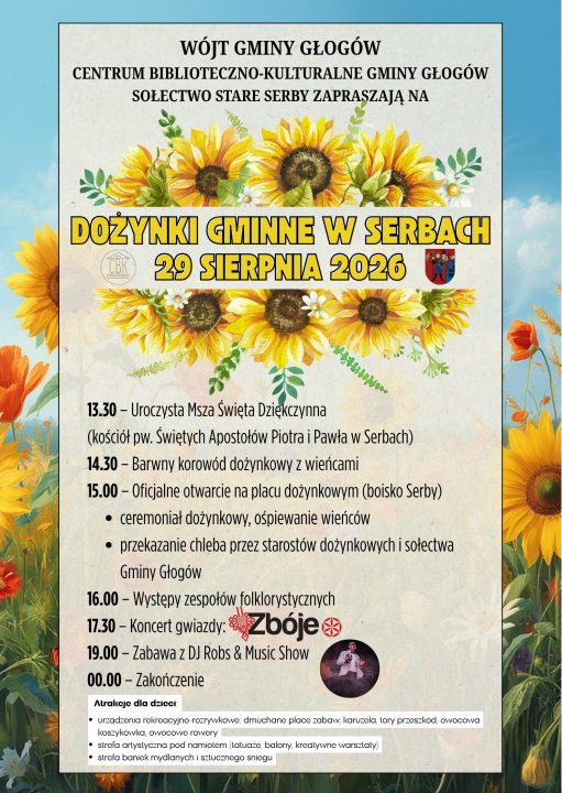 Miniaturka artykułu 29 sierpnia zapraszamy na Dożynki w Serbach!