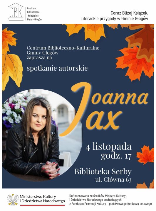 Miniaturka artykułu Zapraszamy na spotkanie autorskie z Joanną Jax (4.11)